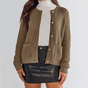 Textured Button Down Cardigan
